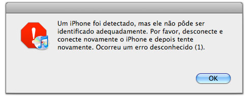 Erro no iTunes
