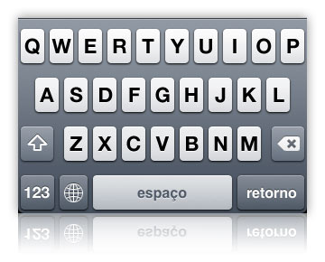 Teclado virtual do iPhone
