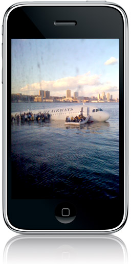 Foto do acidente feita por um iPhone