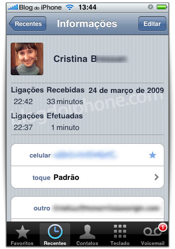 Duração das chamadas agora é visível