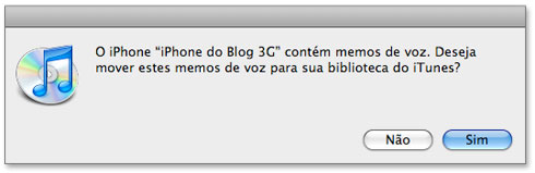 Guardar áudio no iTunes