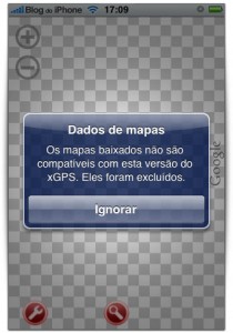 Mapas antigos são incompatíveis