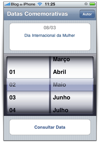Ele informa automaticamente o evento do dia de hoje