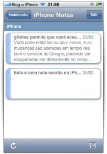 Notas do Google no seu iPhone