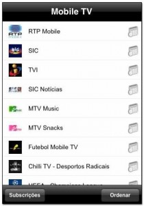 Vários canais de televisão