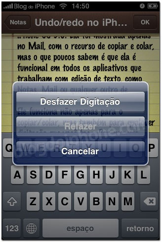 Undo no iPhone