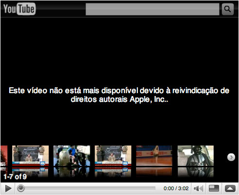 Vídeo retirado pela Apple Inc