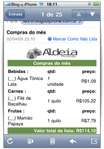 Email recebido