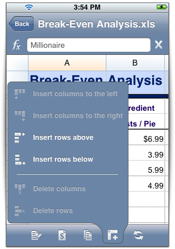 Excel no iPhone