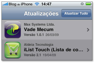 Atualizações de aplicativos brasileiros