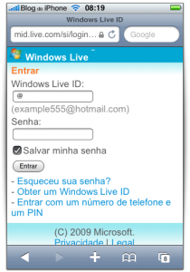 Windows Live no iPhone