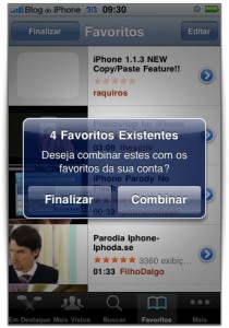 Sincronização de favoritos