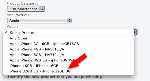 Modelo de 32GB na ATT