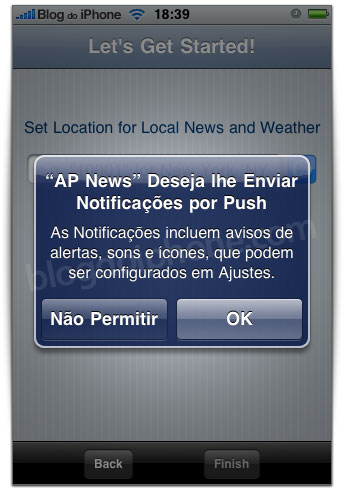 Ativação do serviço