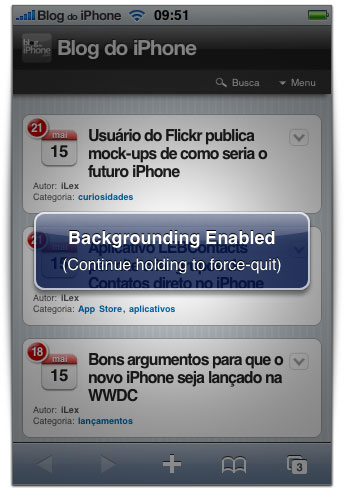 Multitasking no iPhone