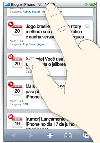 Toque o topo da tela para saltar para o início da página