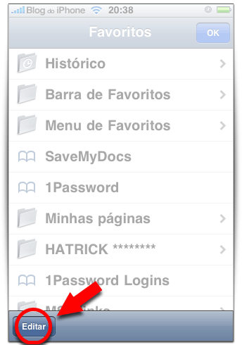 Botão Editar