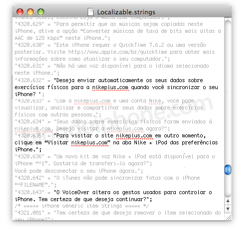 Evidências no código do iTunes 82