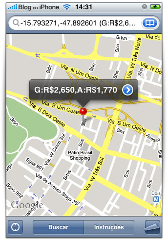 Mapa do posto