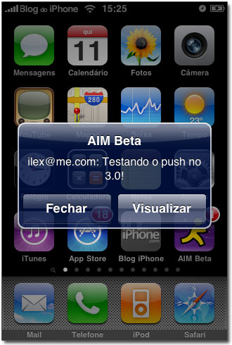 Notificação de uma mensagem