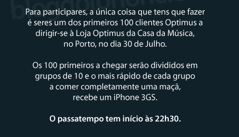 Promoção 3GS Optimus Portugal