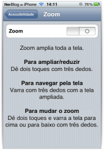 Controle de Zoom