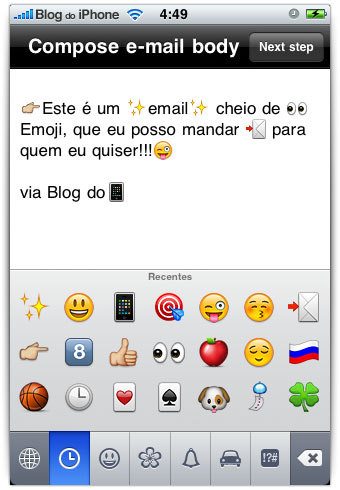 Emails com emoji