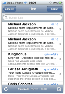 Emails permanecem no Lixo