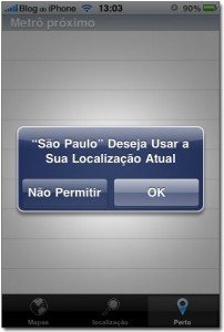 Aplicativo usa a geolocalização do iPhone