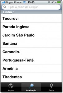 Mapas dos arredores das estações