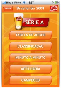 Opções do aplicativo