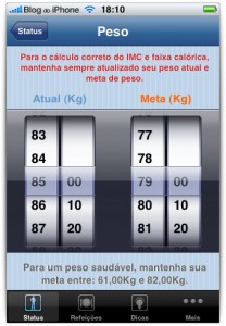 Peso atual e meta de peso