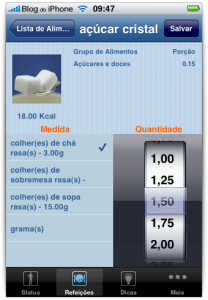 Quantidades de alimentos consumidos