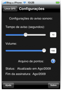 Ajuste dos avisos
