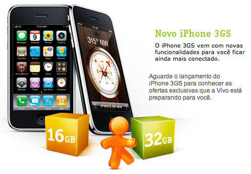 Site da Vivo sobre o iPhone 3GS