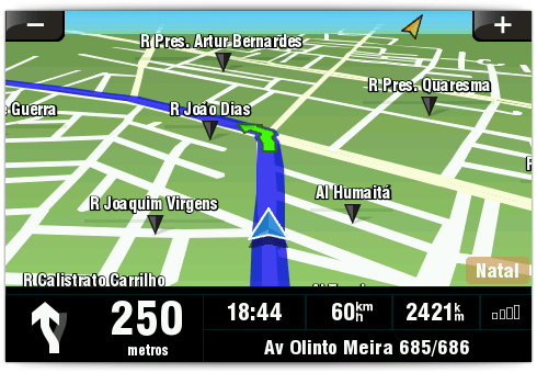 Navegação curva a curva no iPhone