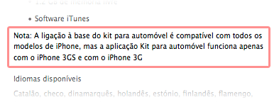 O software não é compatível