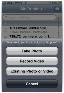 Envio de arquivos para o Dropbox