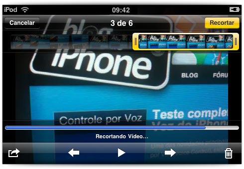 Editando vídeo direto no iPod touch