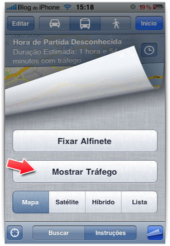 Ativar a visualização do trânsito