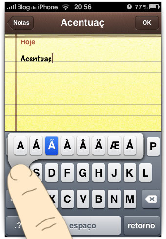 Acentuação no iPhone OS