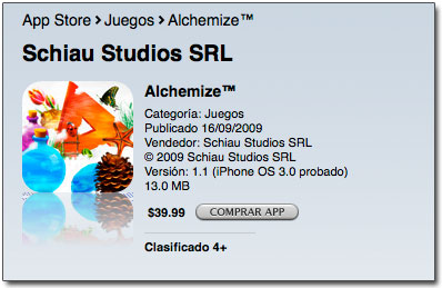 Aumento de preço do Alchemize