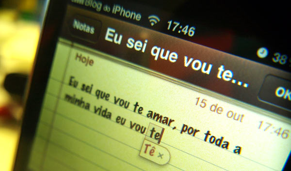 Problema comum da autocorreção do iPhone OS