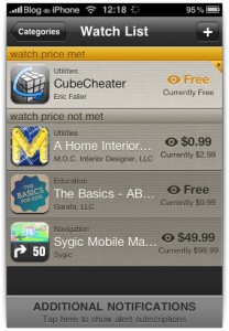 Lista de apps observados watch list