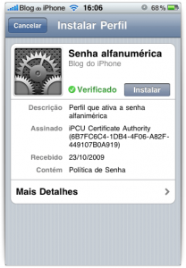 Perfil de configuração