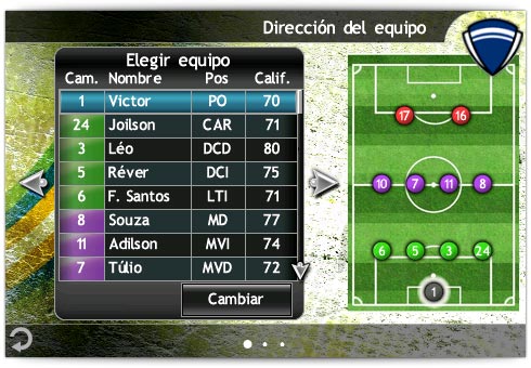 Seleção de jogadores no time
