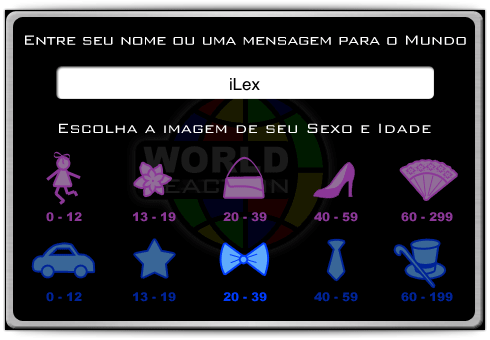 Escolha de nome ou mensagem