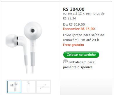 Fones intra auriculares