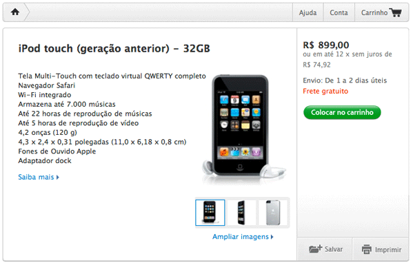 iPod touch de 1a geração