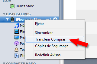 Transferir compras